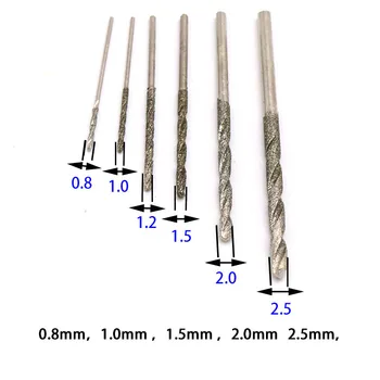 5tk 0.8-2.5 mm Diamond Drill Bits Twist Puuriterad Augu Puurimine Vahendid, Klaas, Kivi Kivi Teemant Klaas Kivi Kivi Otsaga Auk