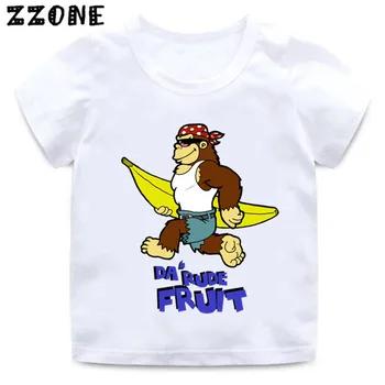 Poisid ja Tüdrukud Cartoon Donkey Kong Country Print T-särk Kids Super Smash Bros Naljakas Riided Baby Suvine Valge T-särk
