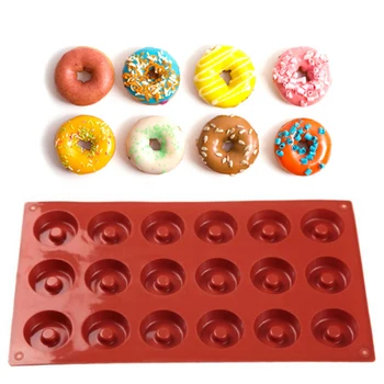 18 Süvend Silikoon Donuts Saia Hallitus DIY Dessert šokolaadikook Donut Kuju Mitte Jääda 3D Baking Pan Hallitusseened Köök Pagari-Tööriistad