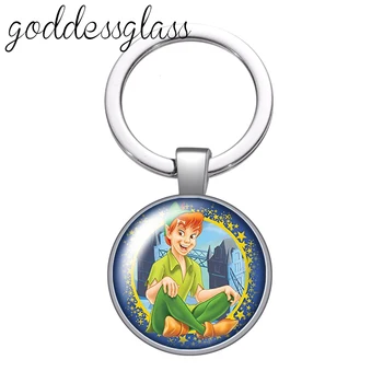 Disney Cartoon Peter Pan Seiklus klaas kivi ümber võtmehoidja Kott Auto võti keti Omanik Võlusid võtmehoidjad kingitus