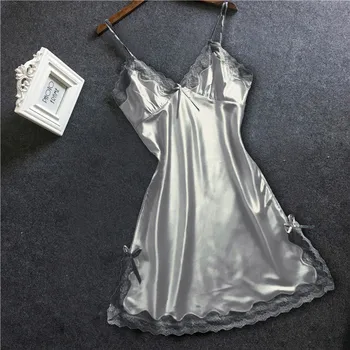 Naiste Nightgowns Seksikas Nightwear Pits Bowknot Camisola Pesu Nighty Pulm Siidist Kleit Magada Kanda Nightdress Riided Vestidos