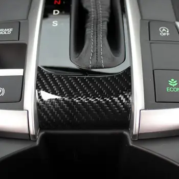 3D Carbon Fiber Kleebis Auto Käigukasti Nupp Paneeli Katta Carbon Fiber Käigukangi Raami Väike Kleebis Honda Civic 10. Gen 2016-2020