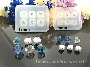 Crystal Epoksü Pärlitega Ripats Hallituse Silikoon Lihvitud Ellips Square Lihvitud Teemant DIY Käsitöö Ehted Käevõru hallitus