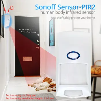 Sonoff Pir2 Rf-Pir Liikumisandur Detektor 433Mhz Wifi Traadita Kaugjuhtimispult, Alarm signalisatsioon Külglibisemise Andur