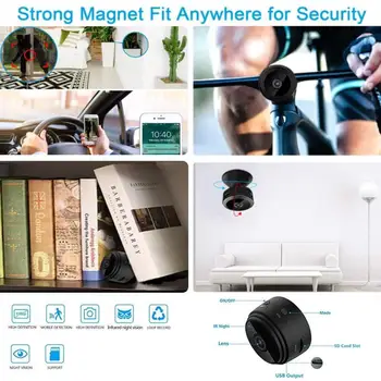 Mini Wireless IP Kaamera, 2,4 GHz WiFi 1080P Home Security-Kaamera Öö Traadita Kaugjuhtimispult liikumistuvastus Video Traadita IP Kaamera