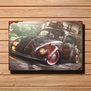 Tina Märk Vintage VW Beetle Retro Vintage Tina Märk, Baar, Pubi Kodu Metallist Plakat Seina Art Decor