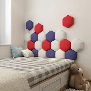 Multi-värv Kuusnurkne Esivõre Pehme Kott Komplekti 3D-Seina Kleebis Tatami Voodi Esivõre Seina Decorativn isekleepuvad Decor Loft