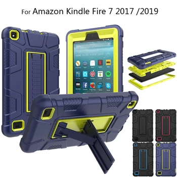 Amazon Kindle Fire 7 2019 Juhul Dual Layer Hübriid Põrutuskindel e-Reader, Tablet Kate Amazon Tule 7 2017 2019 Kaitsta Juhul