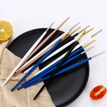 4 Paari Läikiv Must Kuld Hiina Söögipulgad Jaapani Korea Stiilis Sushi Pulgad Nuudlid Toidu Nõud, Metallist Taaskasutatav Söögipulgad