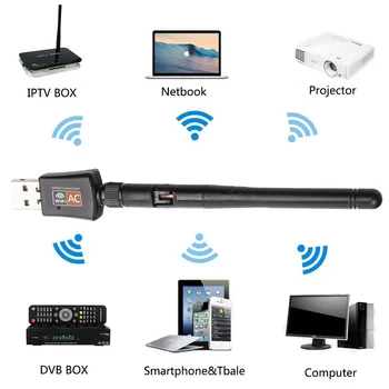 TV Pulk Wifi Adapter USB Dual Band 600Mbps 5/2. 4Ghz Antenn Dongle LAN Windows XP Win 7 8 10 Mac Vista võrgukaardid