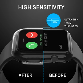 Sobib Apple Watch juhul 9h karastatud klaas, kile ümber anti-alla, anti-tõrje ja anti-scratch Iwatch 6 5 4 3 2 1