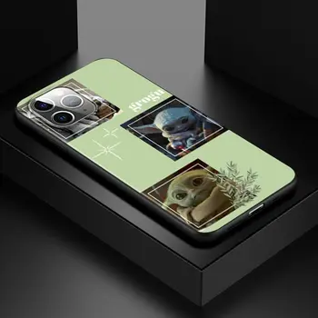Disney Mandalorian Beebi Yoda Apple iPhone 12 11 Pro Max mini XS Max XR-X 8 7 6 6S Pluss 5S SE 2020 Musta Telefoni Puhul