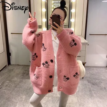 Disney kootud jakk sügisel ja talve pikk jagu korea versiooni laisk stiilis Miki kampsun, paks kampsun noored naised