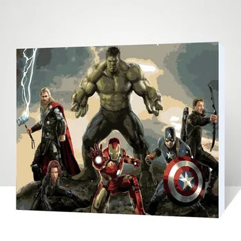 Disney Seina Lõuend Decor Plakatid DIY Õli Värvimine Poolt Numbrid Marvel Superhero Movie Spiderman, Iron Man, Avengers Pilte Tuba