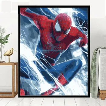 Disney Seina Lõuend Decor Plakatid DIY Õli Värvimine Poolt Numbrid Marvel Superhero Movie Spiderman, Iron Man, Avengers Pilte Tuba
