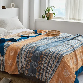 Jaapani viska tekk puuvillane ažuurne riie rätik neli aastaaega Bedspread pehme vaba aja veetmise teki ühe topelt ühiselamu kodus diivan kate