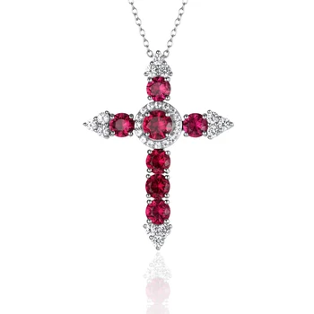 GZ ZONGFA Kvaliteetne Punane gemstone Käsitöö 925 sterling hõbe ripats naiste ehted Rist kaelakee