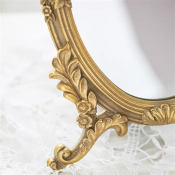 35.5 cm Euroopa prantsuse Kuld Kosmeetiline Peegel Desktop Peegel Dekoratiiv Peegel Tüdruk Kirjandus-Kunsti-Vintage Meik Peeglid Vannituba