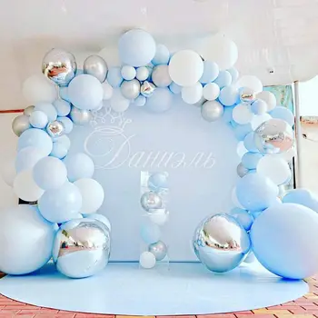 Macaron Sinine Hõbe Sünnipäevaks Õhupalli Vanik Arch Metallist Kolbides Komplekt Pulm Baby Shower Poiss, Tüdruk Sünnipäeva Dekoori Lastele