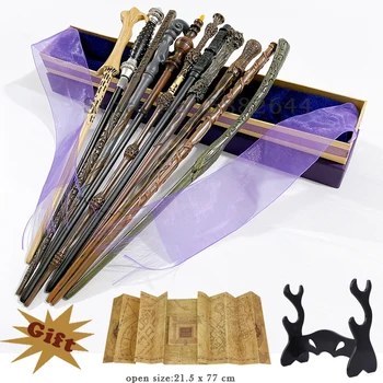 61 Liiki Metallist Core Potteri Magic Wands Komplekt Box ja Kaart Malfoy Voldmort Hermione, Ron Bellatrix McGonagall Maagiline Võlukepp