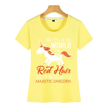Tops T-Särk Naistele, ainult 2 maailma on punased juuksed nii im põhimõtteliselt Koomiline Tekst Kohandatud Naine Tshirt