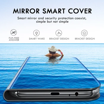 Smart Mirror Flip Case For Xiaomi Redmi Lisa 9 8 7 6 5 Pro 8T 4X 9A 9C 8A 7A 5 Pluss Mi 11 10T Note10 Pro Lite A1 A2 X3 NFC Kate