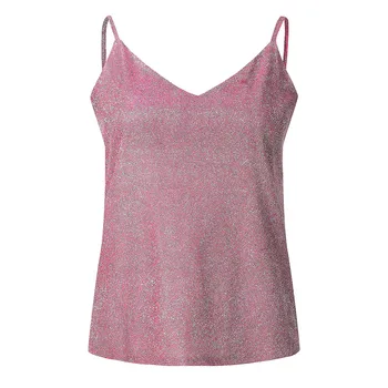 Uued Riided Daamid Topid Naistele Glitter Strappy Tank Eesotsas Daamid Seksikas Sparkle Cami Kiik Vest Clubwear Camiseta Mujer
