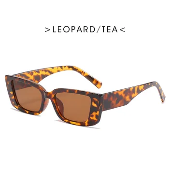 UVLAIK Väike Ristkülik Päikeseprillid Naistele 2021 Luksus Brändi Vintage Square Cat Eye päikeseprillid Daamid Seksikas Leopard Prillid UV400