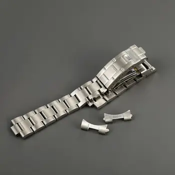 20MM Harjatud Oyster Kaardus Ots Watch Band Käevõru Strap Sobib Rolex Watch