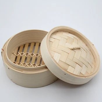 1 Astme Bambusest Auruti Set Vastupidav Köögitarbed Bambusest Auruti Kaanega Kala Riisi Dim Sum Korvi Köök Toiduvalmistamise Vahendid