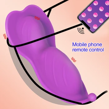 Bluetooth-Liblikas Kantavad Dildo Vibraator Naistele Traadita APP kaugjuhtimispuldiga Vibreeriv Aluspüksid Sugu mänguasjad Paar Sex Shop