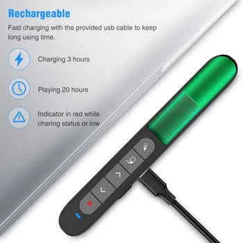 Laetav 2.4 G Wireless Presenter Punane Laser Pen USB-Esitlus Osuti Õhu Hiirt, Puldi Kasutamise Projektor PPT