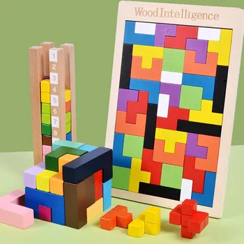 3D Kuubik Mängu Laste Haridus Puidust Mänguasjad Värv Laste Luure Varajane Haridus Mänguasjad Lastele Üle 3 Aastat Vana