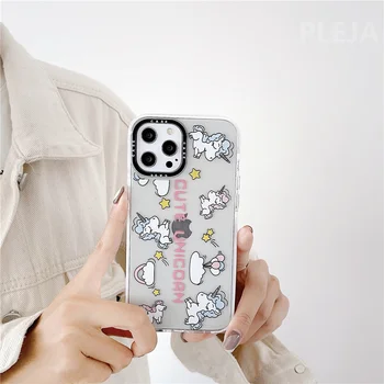 Mood Cartoon Ükssarvik Telefon Case For iphone 12 mini 7 8 plus X-XR, XS Max SE 2020 tagakaas Armas Pehme Juhtudel Põrutuskindel Funda