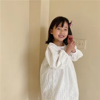 Uus Pikk Valge Pits Suvel Tüdrukute Kleidid Lapsed Tikand Teise Lapse Kooli Ühtne Kleidid 2021 Laste Riided Kõrge Kvaliteediga