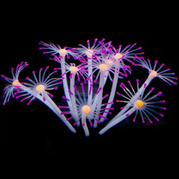 Kunstlik Silikoon Hõõguv Coral Akvaariumi Kaunistused Taimed Kala Tank Muru, Lille Ornament Decor Vee Tarvikud