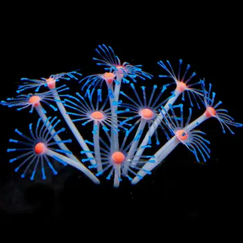 Kunstlik Silikoon Hõõguv Coral Akvaariumi Kaunistused Taimed Kala Tank Muru, Lille Ornament Decor Vee Tarvikud
