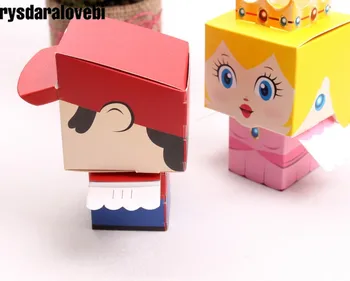 40pcs/palju koomiks Super Marie Bros printsess Pruut ja Peigmees pulmas soosib Mario candy box pulmad kingitused