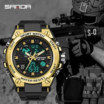 SANDA Brändi G Stiilis Meeste Digital Watch Šokk Sõjalise Spordi Kellad Mood Veekindel Elektrooniline Käekell Mens 2020 Relogios