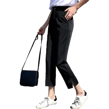 2020 Kõrge Vöökoht Püksid Naiste Mood Slim Uus Veniv Kõhn Katki Auk Pliiats Püksid Tahke Streetwear Püksid Naiste Kevad
