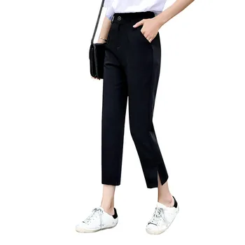 2020 Kõrge Vöökoht Püksid Naiste Mood Slim Uus Veniv Kõhn Katki Auk Pliiats Püksid Tahke Streetwear Püksid Naiste Kevad