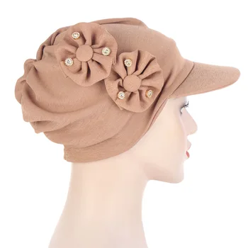 2021 moes uusi Hijabs moes daamid headscarf, kaks lille mütsid ja multi-värvi ，polüester headscarves müts