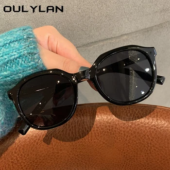 Oulylan Hulknurk Ovaalsed Päikeseprillid Naiste Vintage päikeseprillid Meeste Musta Värvi Prillid UV400 Väljas Prillid Roheline Luksus Brändi
