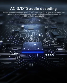 Digitaalne Heli Dekooder 5.1 Heli Käik, AC3, DTS või PCM Digitaalne Audio Converter LPCM 5.1 Analoog Väljund Heli Dekooder Võimendi