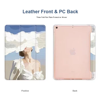 Õlimaal Tüdruk Nahk PU Raske Tagasi Case for iPad pro 11 2021 õhk 3 4 mini 5 2020. aasta Tableti Kate Shell for iPad 10.2