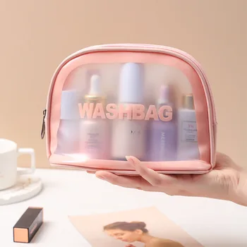 FUDEAM Läbipaistev PVC Naiste Kosmeetika Kott, Veekindel Reisi Tualett-tarbed Ladustamise Korraldamiseks PU Make Up Bag Naiste Pesu Kotti Käekott