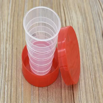 1tk portable folding cup plastikust teleskoop cup väljas reisi veepudeli juhuslik värv