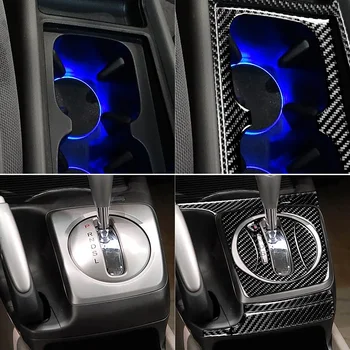 Ehtne Carbon Fiber Konsooli topsihoidja Raami käiguvahetuse Paneel Sisekujundus Katte Dekoratiivsed Kleebised Honda Civic 8. Gen 06-11