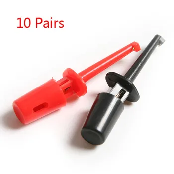 10 Paari Punane/Must Multimeeter Plii Traat Kit Katse Ühe Hook Klamber Mini Grabber Test Probe Üld-Circuit Avastamine