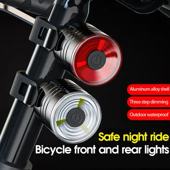 Uusim jalgratta saba kerge alumiiniumsulamist kerge kiiver öö ratsutamine warning light mountain bike LED-esitulede taga hele hot müük
